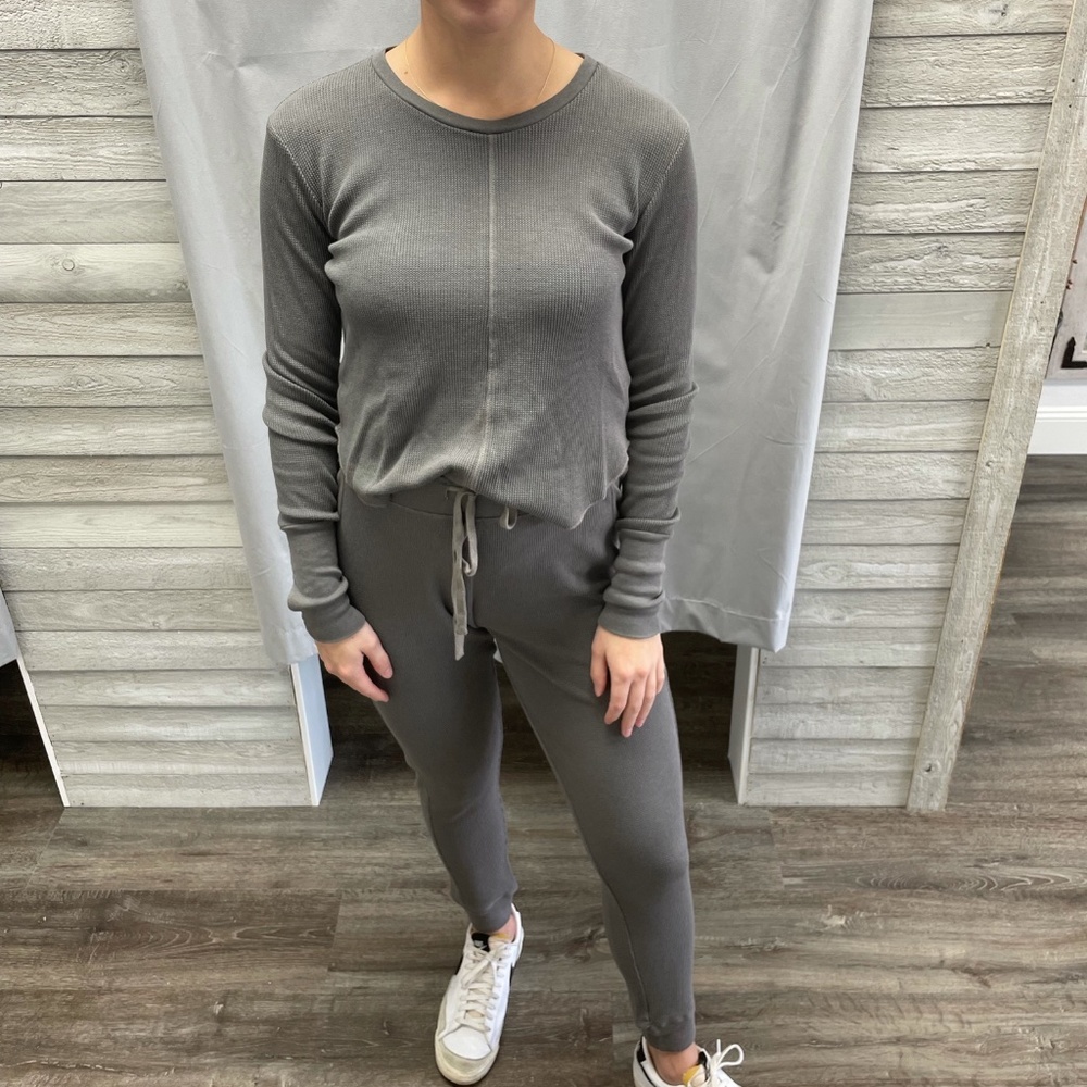 Bobi thermal grey draw string pant